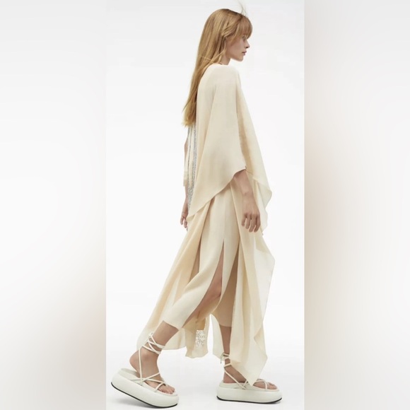 BRAND NEW Zara Limited Edition Contrast Kaftan Style Dress, Size M/L - Picture 3 of 14